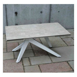 1 Tavolo Ceramica 90 X 160/200/240 Struttura Bianca Piano Grigio