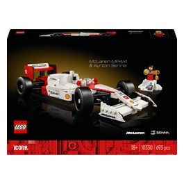LEGO Icons 10330 McLaren MP4/4 e Ayrton Senna, Modellino da Costruire di Auto da Corsa F1 con Minifigure, Regalo per Adulti