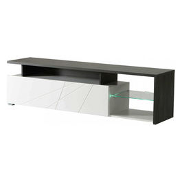 11008822 Portatv Arctic Bianco, Legno Nero E Bianco Gloss