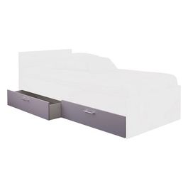 2 cassetti per letto contenitore Princy D04 bianco e rosa 200x46,9x22,2
