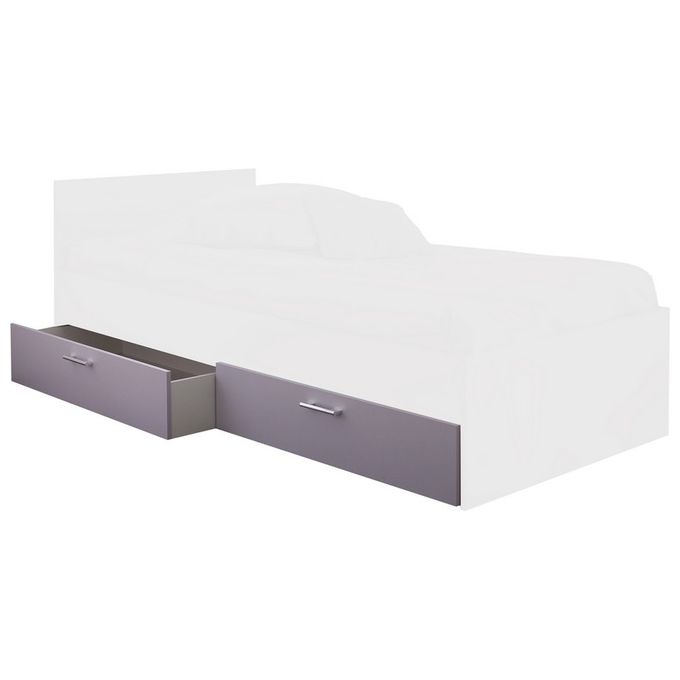 2 cassetti per letto contenitore Princy D04 bianco e rosa 200x46,9x22,2