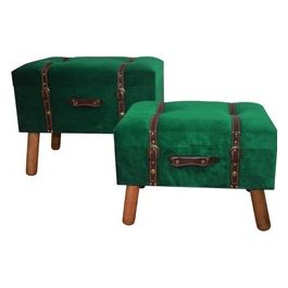 2 pouf bauli Dunloy 60X40X50 e 50X35X39 verde