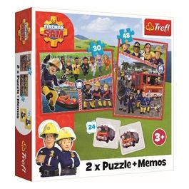 2 Puzzle In 1  Memos - Fireman Sams Squad