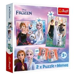 2 Puzzle In 1  Memos - Frozen 2: Princesses In Their Land