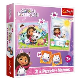 2 Puzzle In 1  Memos - Gabbys Dollhouse: Gabby With Her Cat Friend