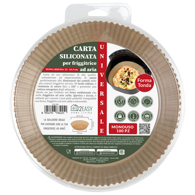 Image of 2Easy Carta da Forno Rotonda 100 Fogli Marrone