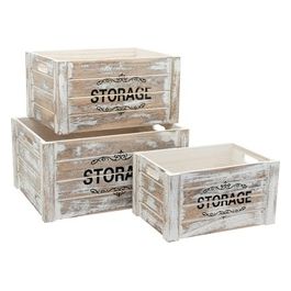 3 cassette organizer  40X30X20 35X25X18 30X20X16 in mdf grigio anticato