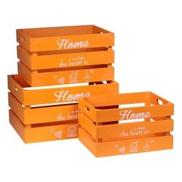 3 cassette organizer in legno arancione 30/35/40