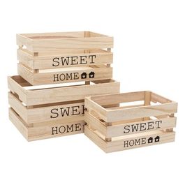 3 cassette organizer Sweet Home 40X30X20 35X25X18 30X20X16 in mdf naturale