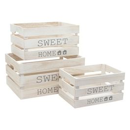 3 cassette organizer Sweet Home 40X30X20 35X25X18 30X20X16 in mdf bianco