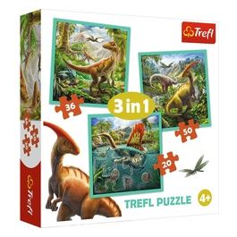 3 Puzzle In 1 - Lo Straordinario Mondo Dei Dinosauri