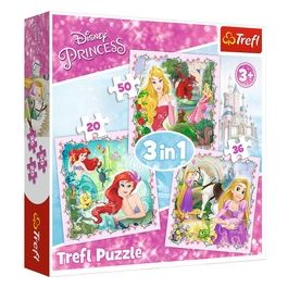 3 Puzzle In 1 - Principesse Dinsey Rapunzel. Aurora E Ariel