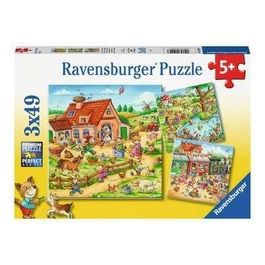 3 Puzzle da 49 Pezzi - Vacanze In Campagna