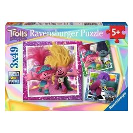 3 Puzzle da 49 Pezzi - Trolls 3