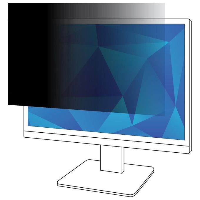 3M 7100083288 Filtro Privacy per Monitor 19.5'' 16:10 Antiriflesso Antigraffio Filtro Luce Blu colore Nero