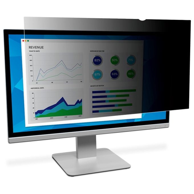 3M 7000021449 Filtro Privacy per Monitor 20'' 16:9 Antiriflesso Antigraffio Filtro Luce Blu colore Nero