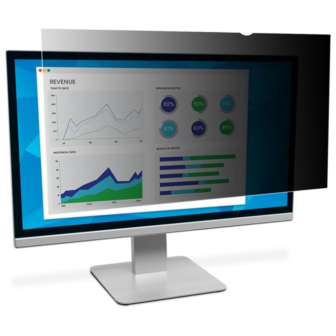 3M 7100119015 Filtro Privacy per Monitor 34'' 21:9 Senza Bordi Antiriflesso Antigraffio Filtro Luce Blu Installazione con Striscia di Fissaggio colore Nero