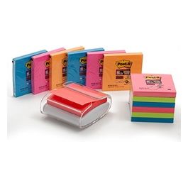 3M Post-it - Dispenser Da Tavolo Ricaricabile Pro Colore Bianco + 12 Ricariche Di Foglietti