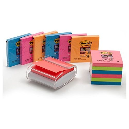3M Post-it. Foglietti Super Sticky Colore Giallo Canary (Confezione Da 12  Blocchetti Con Film Singolo Da 90 Fogli) 127x76 mm