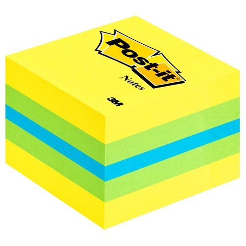 3M Post-it Notes - Mini Cubo Colori Assortiti Azzurro 5.1x5.1Cm