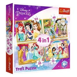 4 Puzzle In 1 - Disney Princess: Felice Giornata