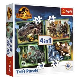 4 Puzzle In 1 - Jurassic World: Threatening Dinosaurs