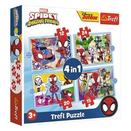 4 Puzzle In 1 - Spidey: Il Team Di Spidey