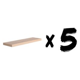 5 mensole Sry C01 in mdf rovere chiaro 90x25x4,2