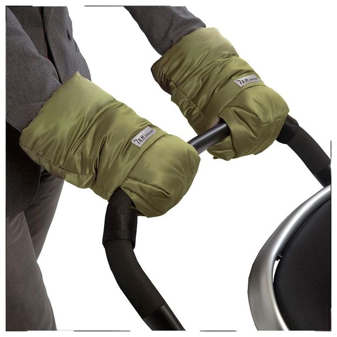 7AM Enfants Warmmuff HM500 – Manicotto Scaldamani WarMMuff per Genitori e Accompagnatori, Colore Verde, Imbottito e Impermeabile, Universale per Passeggini