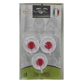 3 Ganci bicolore tondi in plastica Vivi