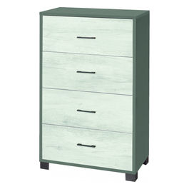 A774Ttqb030K Mobile 4 Cassetti - Kit Titanio E Quercia Bianco