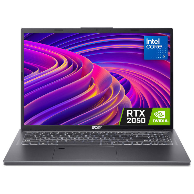 Image of Acer Aspire 16 Notebook 16'' Intel i5 16GB RAM 512GB SSD RTX 2050 Grigio A16-51GM-567F