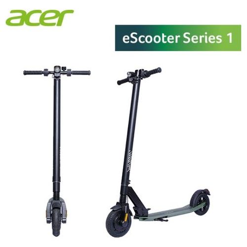 Acer eScooter Series 1 Monopattino Elettrico 250W Ruote da 10 Velocita' 20 Km/h Autonomia 60Km con Frecce Direzionali Verde