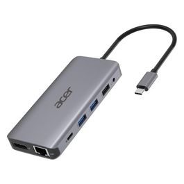 Mini Dock 12 in 1 Replicatore di Porte e Docking Station per Notebook Cablato Usb 3.2 Gen 1 Type-C Argento