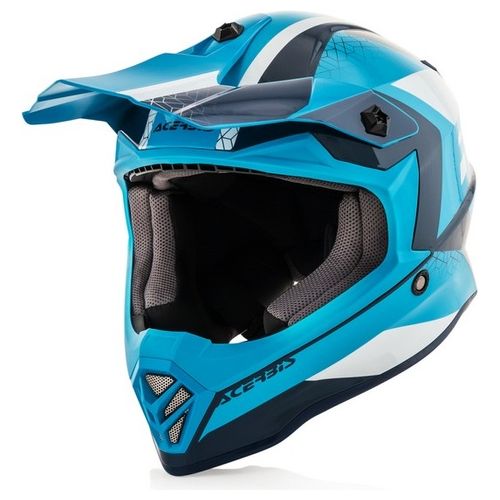 Casco Motocross Impact Steel Junior Blu-Bianco