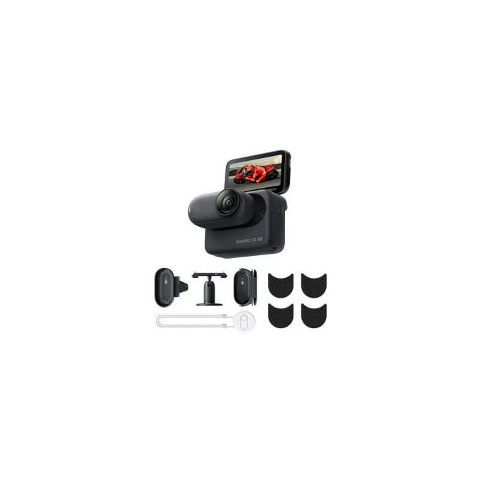 Insta360 GO 3S Action Cam Pack Moto POV da Casco Edizione Speciale 4K 128 GB FlowState IPX8 colore Nero