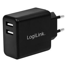 Logilink Caricabatterie con 2 porte Usb 12W Nero