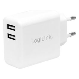 Logilink Caricabatterie con 2 porte Usb 12W Bianco