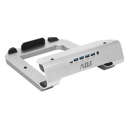 130-00101 Axel Base di Raffreddamento per Laptop con Illuminazione RGB per Notebook da 11" a 17" Ergonomico con 4 Porte Usb 3.0 Usb Type-C Silver
