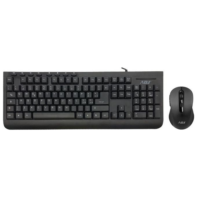 Adj Kit Desktop KT108 Pure Evo Tastiera e Mouse con Filo 6D Ergonomico Nero