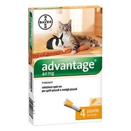 Advantage Soluzione Spot On per Gatti e Conigli Piccoli 40mg Confezione 4 Pezzi