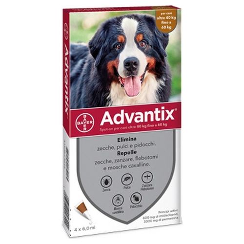 Advantix Spot-ON per Cani Oltre 40kg Fino a 60kg Confezione 4 Pezzi