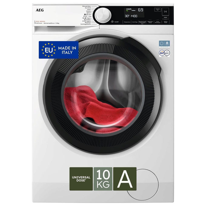 AEG LR7FD104V Series 7000 Lavatrice Frontale 10 Kg 1400 rpm Classe A ProSteam Motore Inverter 75 dB (85x60x63 cm) colore Bianco
