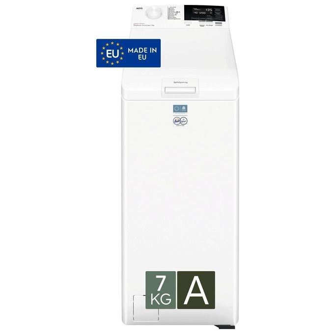 AEG LTR6G37A Serie 6000 Lavatrice Carica dall'Alto 7 Kg 1251 rpm Classe A ProSense Motore Inverter Display LCD (85x40x62 cm) colore Bianco