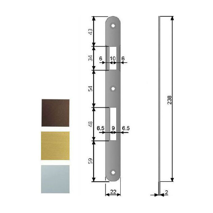 Agb Serrature Incontro Serrature Patent Bt 8x90 Bronzato 590