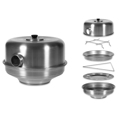 Baldassare COALFORNOOCCHIO35 Family Fornetto con Occhio Alluminio 2mm Spargifiamma Inox 35 cm colore Argento