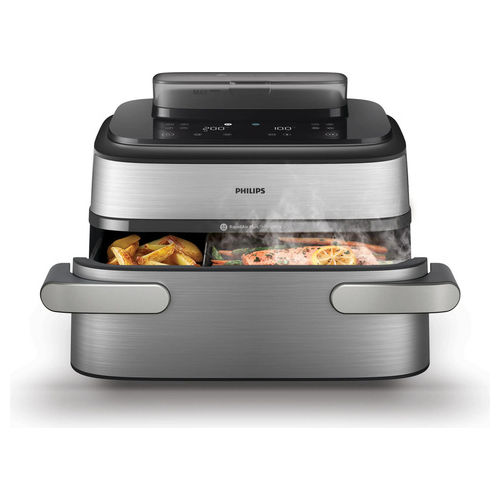 NA565/02 Serie 5000 Friggitrice ad aria 9.5 L 2750 W 28 programmi Vapore SteamClean Touch colore Nero Argento