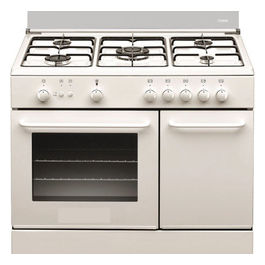COOK 6090 NV - Cucina a gas con forno a gas, 90 cm, 68 L, Classe A, 5 fuochi, vano portabombola e vano portaoggetti, Bianco