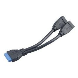 AK-CBUB09-15BK Cavo di Interfaccia e Adattatore USB3.0 19-pin 2 x USB3.0 Nero