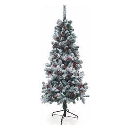 Albero Di Natale Sestriere 210cm 748 Rami con Neve Pigne e Bacche